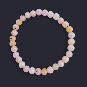 Pink Opal Gemstone Bead Bracelet 6mm